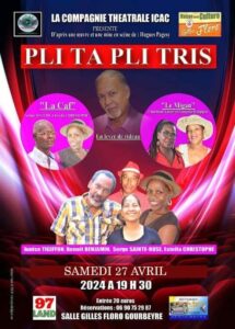 Scène de théâtre "Pli ta Pli tris", le samedi 27 avril 2024