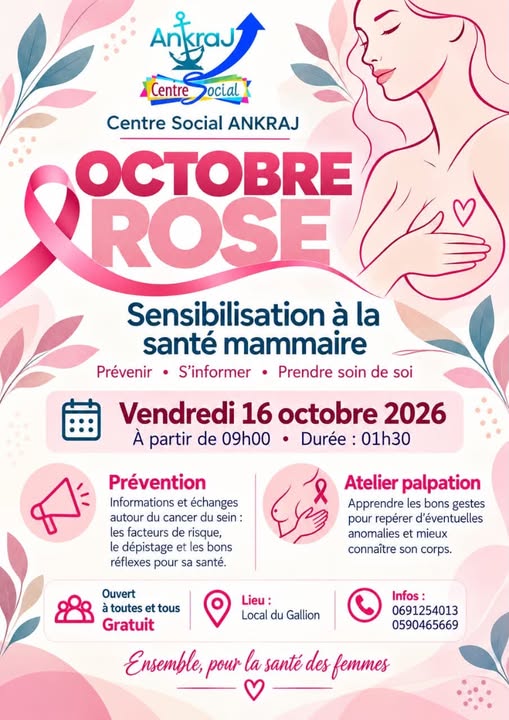 Prévention, information, prendre soin de soi, avec la sensibilisation à la santé mammaire.